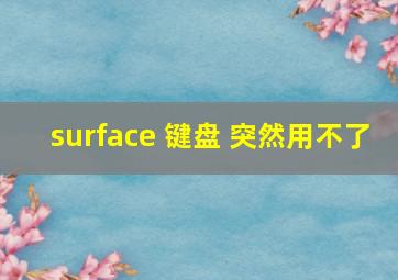 surface 键盘 突然用不了